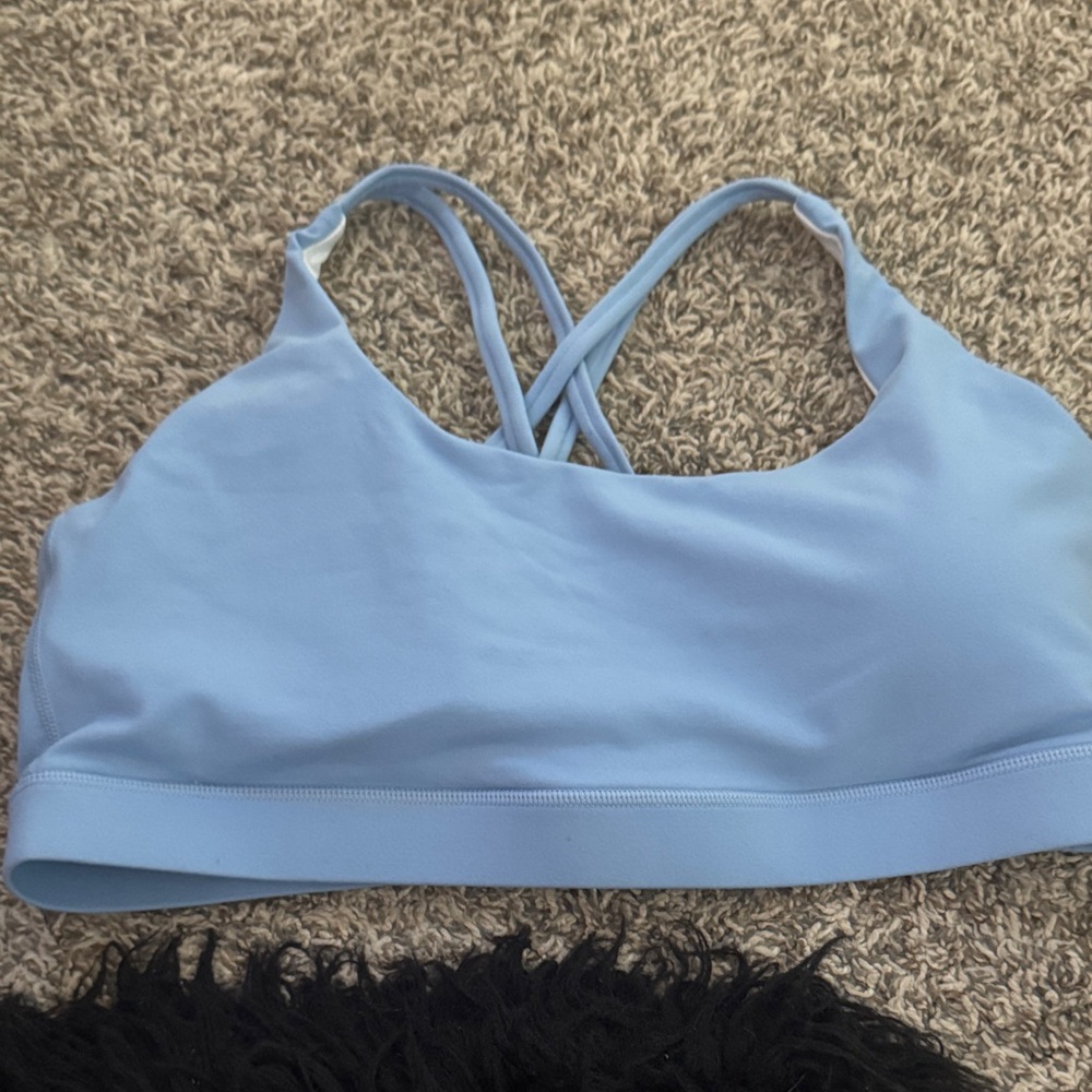 Light Blue Strappy Sports Bra